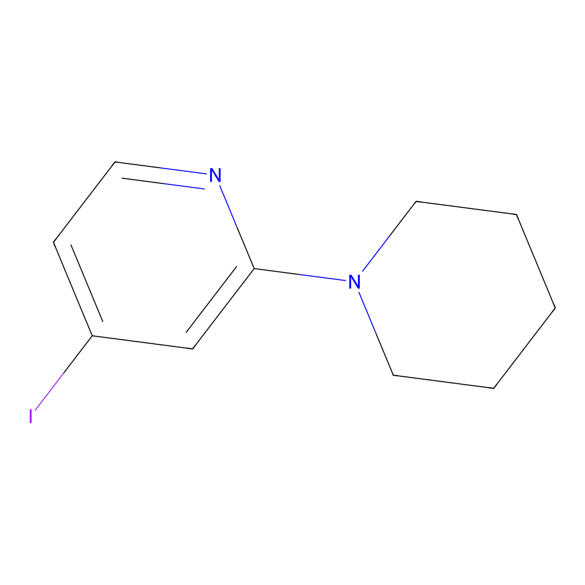4-Iodo-2-(1-piperidinyl)pyridine molecular structure, CAS 1239969-35-7