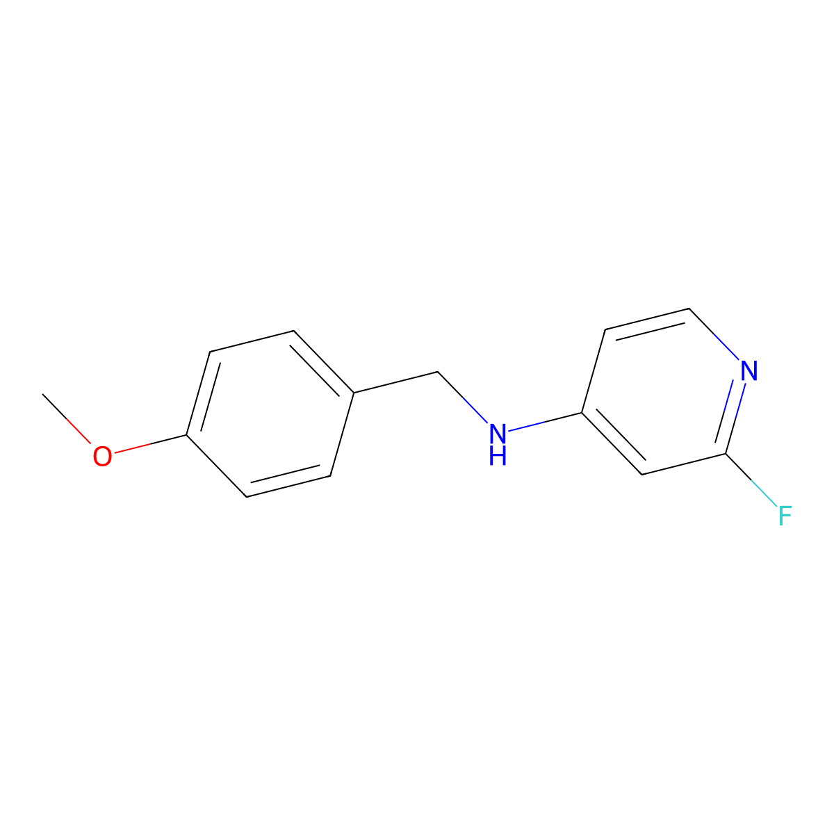2-fluoro-N-[(4-methoxyphenyl)methyl]pyridin-4-amine molecular structure, CAS 1239969-45-9