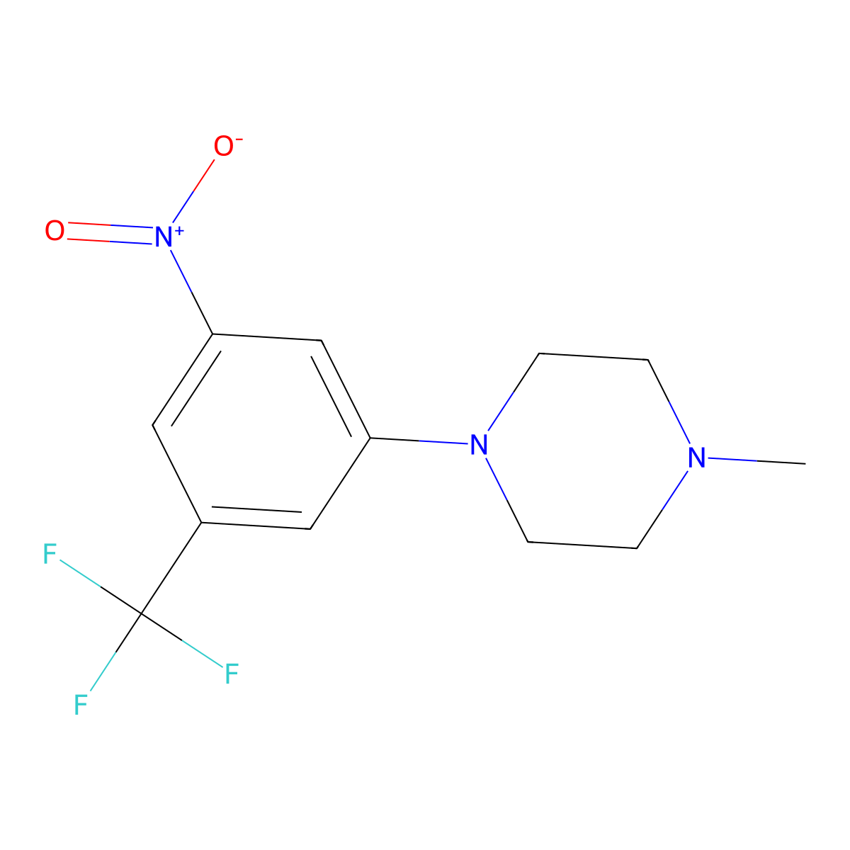 1-Methyl-4-(3-nitro-5-(trifluoromethyl)phenyl)piperazine molecular structure, CAS 1239985-87-5