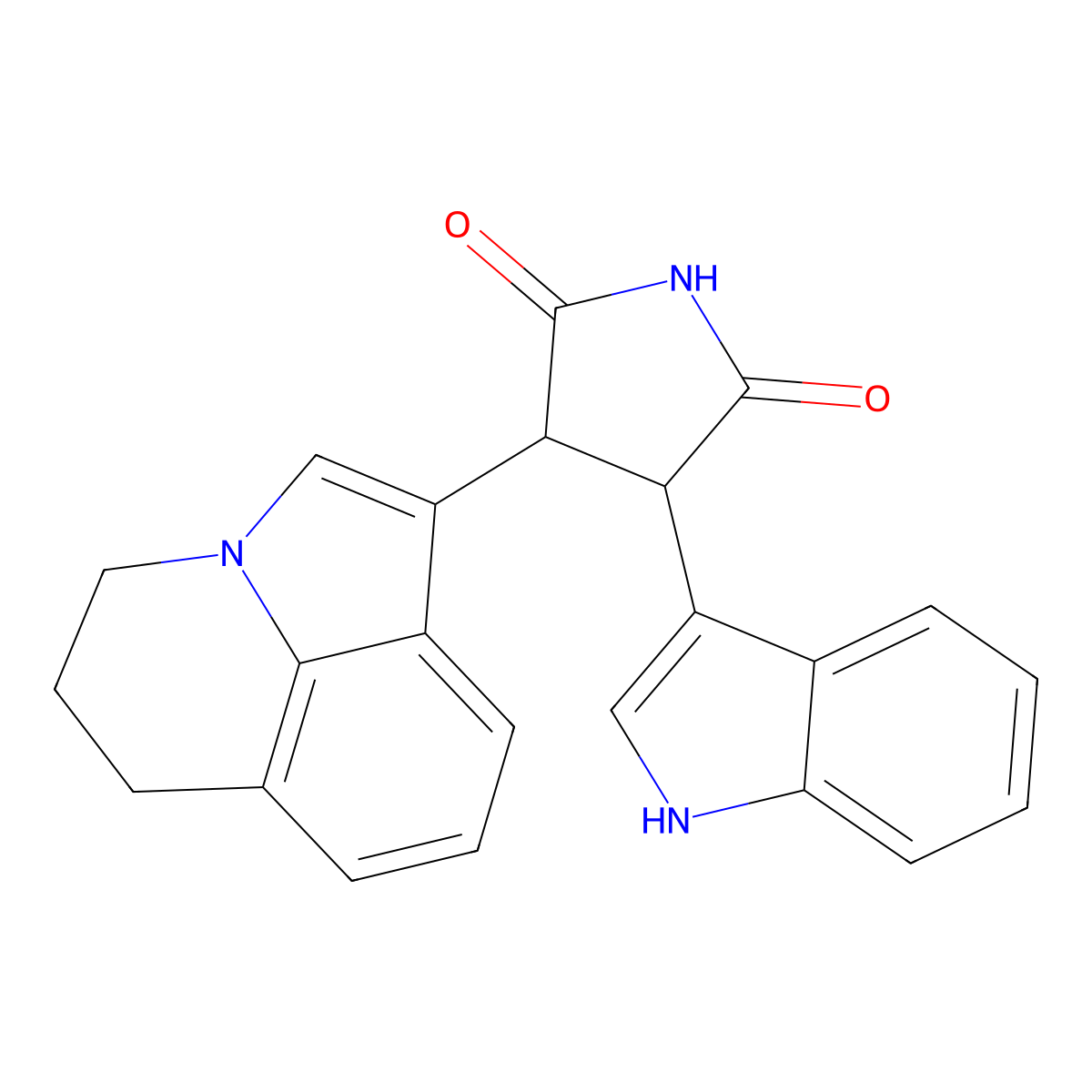 3-(5,6-Dihydro-4H-pyrrolo[3,2,1-ij]quinolin-1-yl)-4-(1H-indol-3-yl)-pyrrolidine-2,5-dione molecular structure, CAS 1239986-50-5