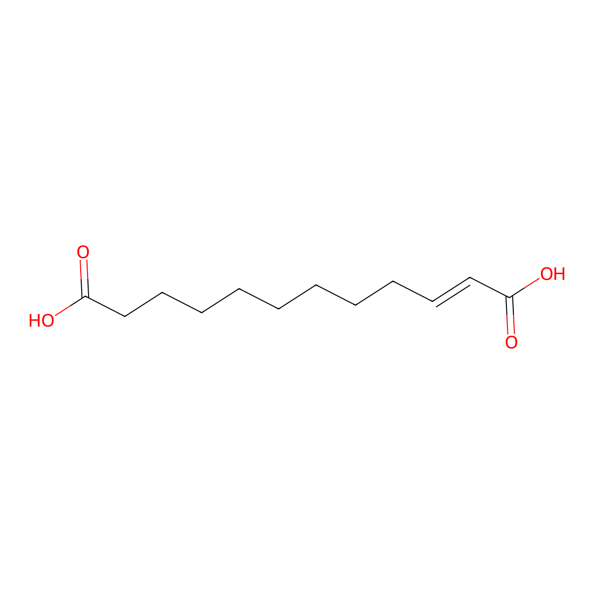1-Decene-1,10-dicarboxylic acid molecular structure, CAS 124-00-5