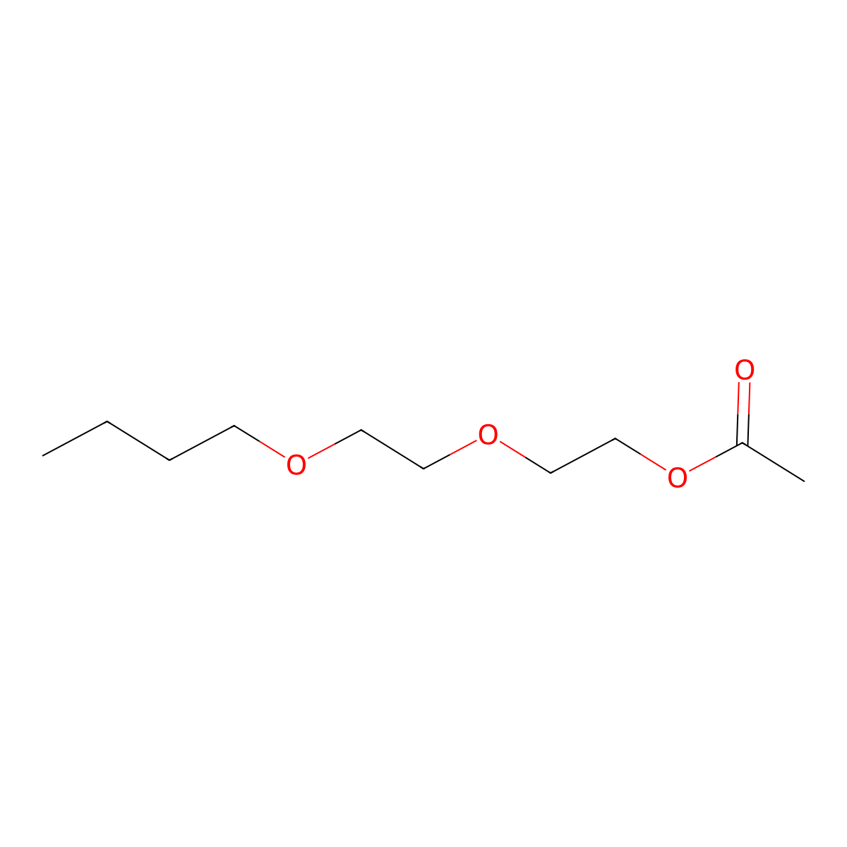 Diethylene glycol monobutyl ether acetate molecular structure, CAS 124-17-4