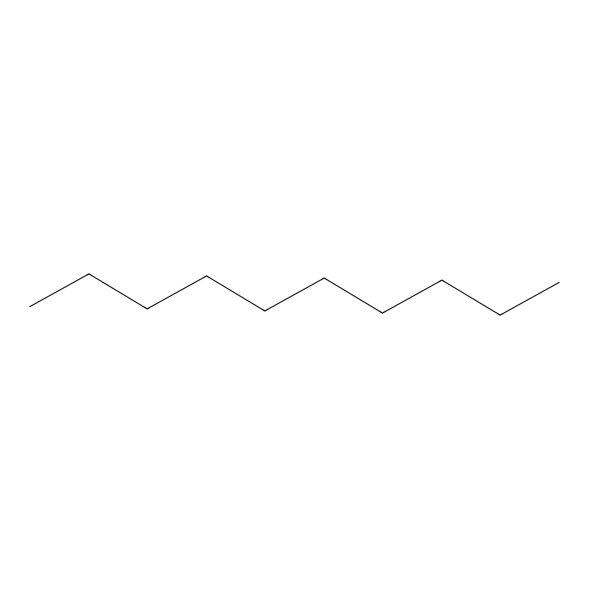 Decane molecular structure, CAS 124-18-5