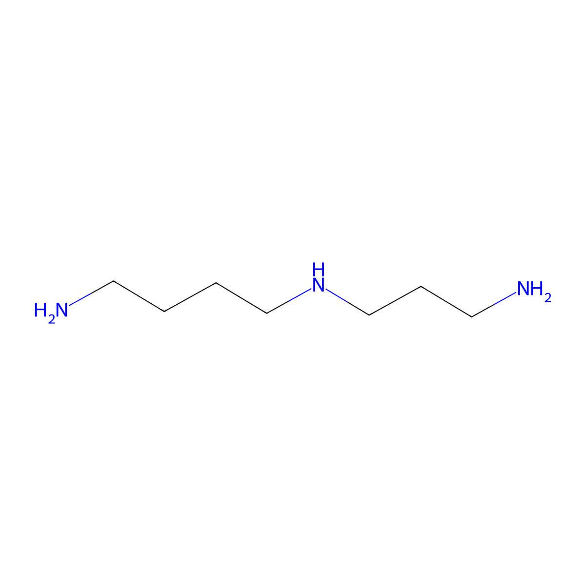 Spermidine molecular structure, CAS 124-20-9
