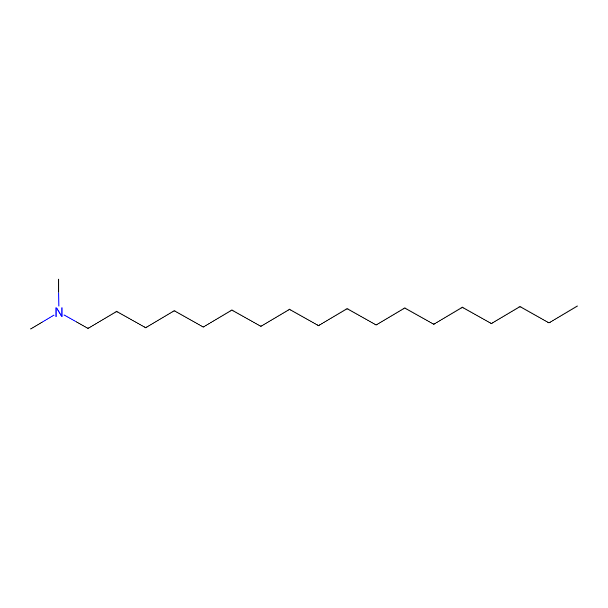 Dimethyloctadecylamine molecular structure, CAS 124-28-7