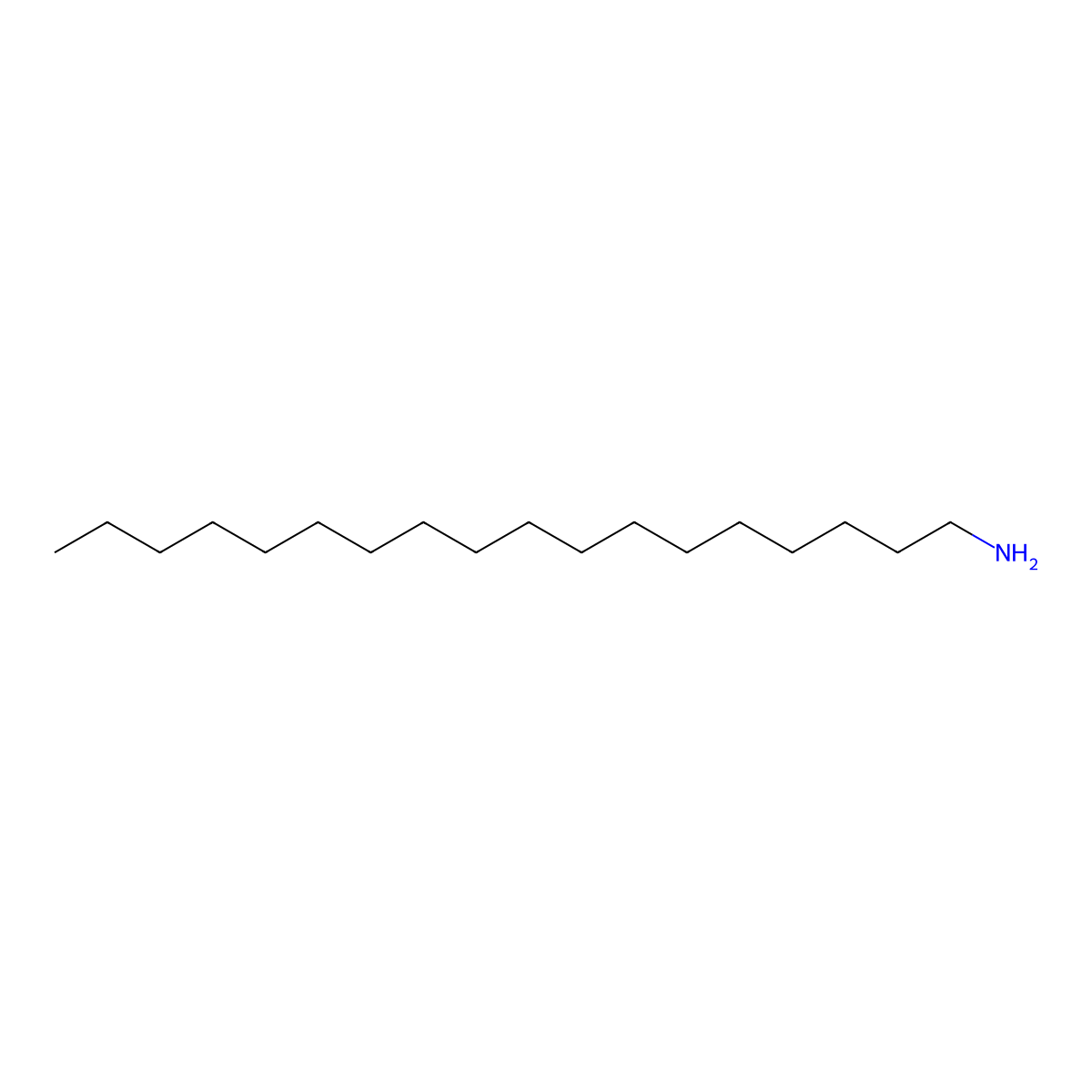 Octadecylamine molecular structure, CAS 124-30-1