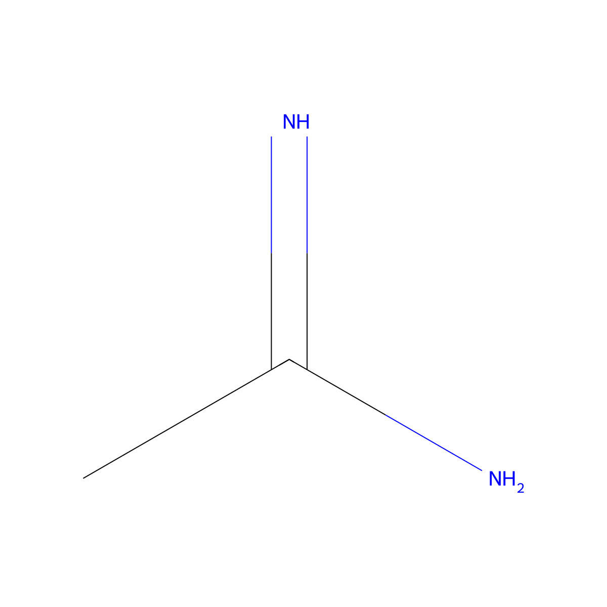 Acetamidine molecular structure, CAS 124-42-5