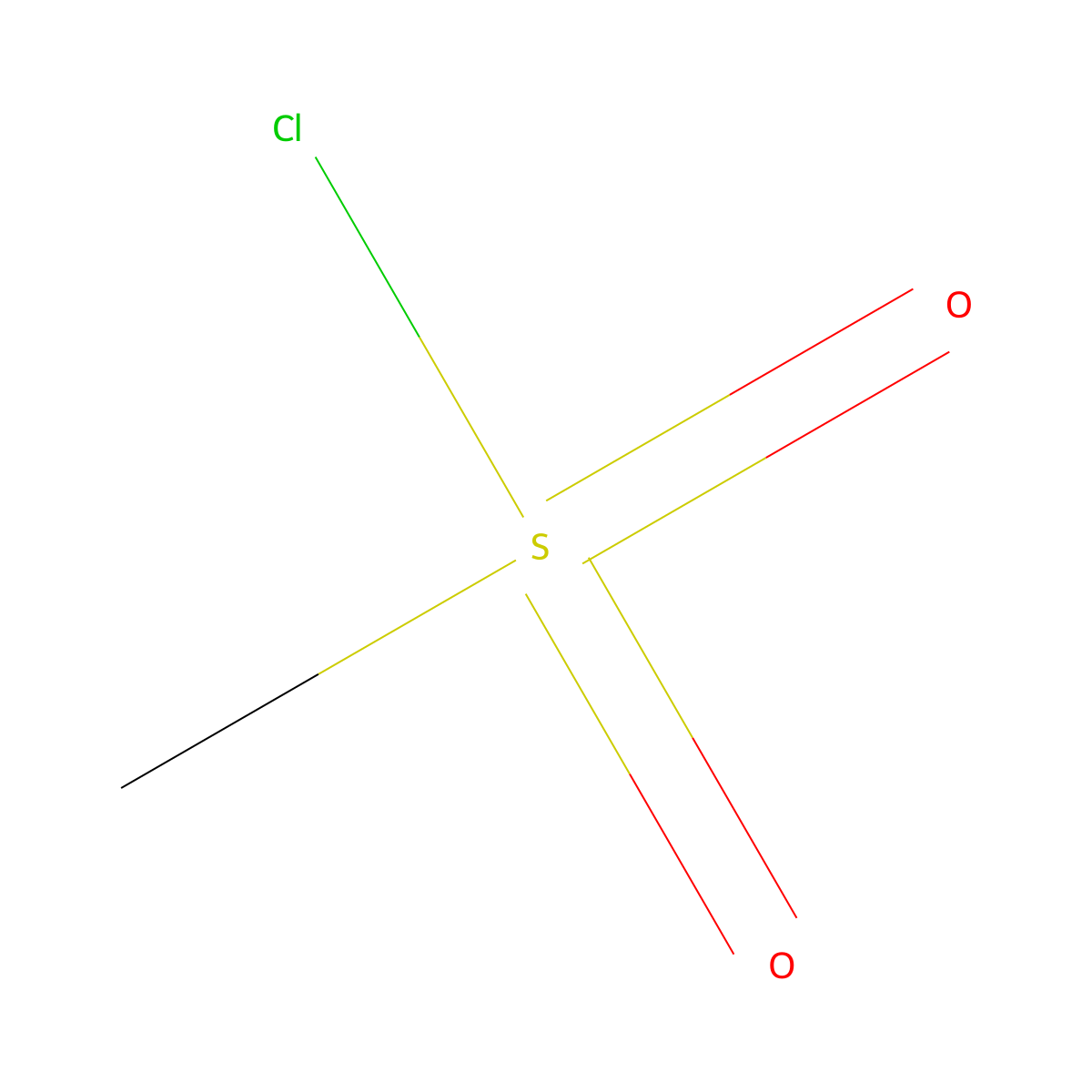 Methanesulfonyl chloride molecular structure, CAS 124-63-0