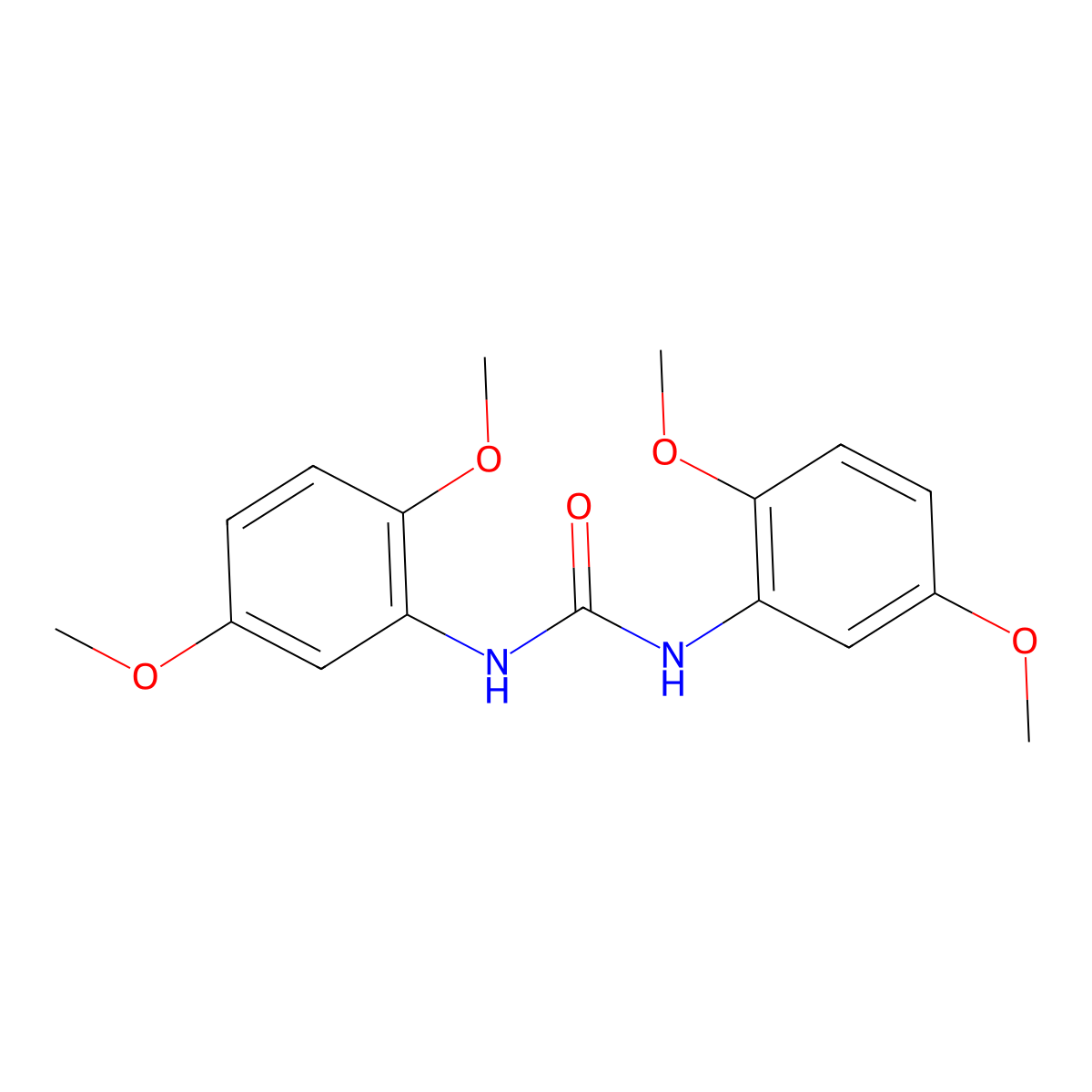 1,3-Bis(2,5-dimethoxyphenyl)urea molecular structure, CAS 1240-72-8