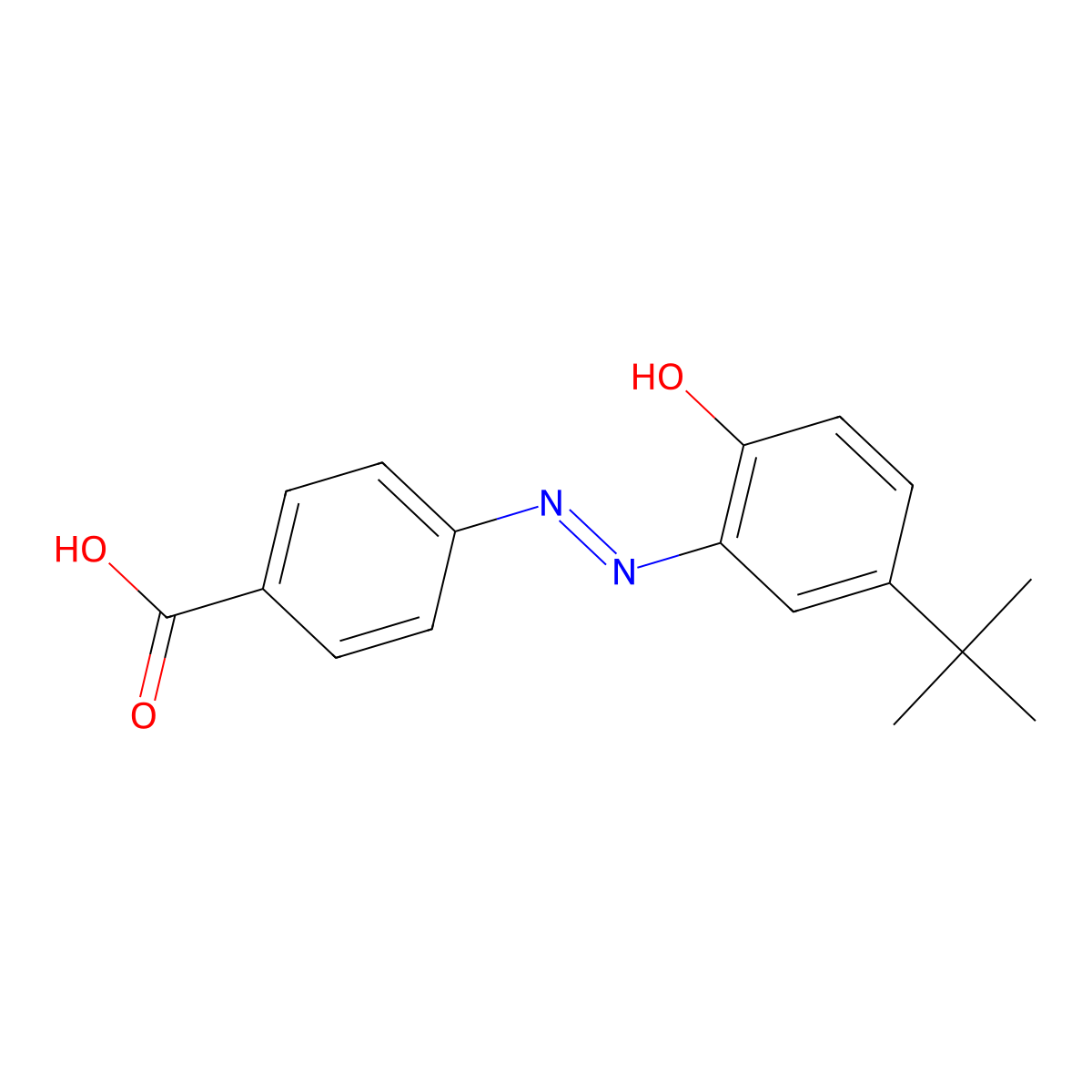 4-[(E)-2-(5-tert-butyl-2-hydroxyphenyl)diazen-1-yl]benzoic acid molecular structure, CAS 1240018-26-1