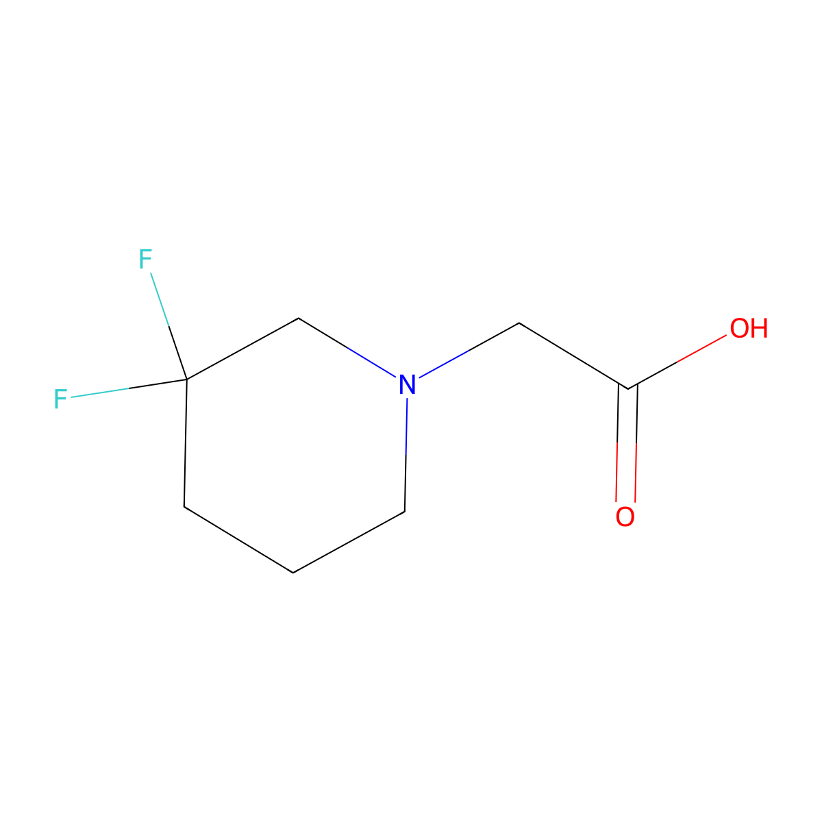 2-(3,3-Difluoropiperidin-1-yl)acetic acid molecular structure, CAS 1240018-55-6