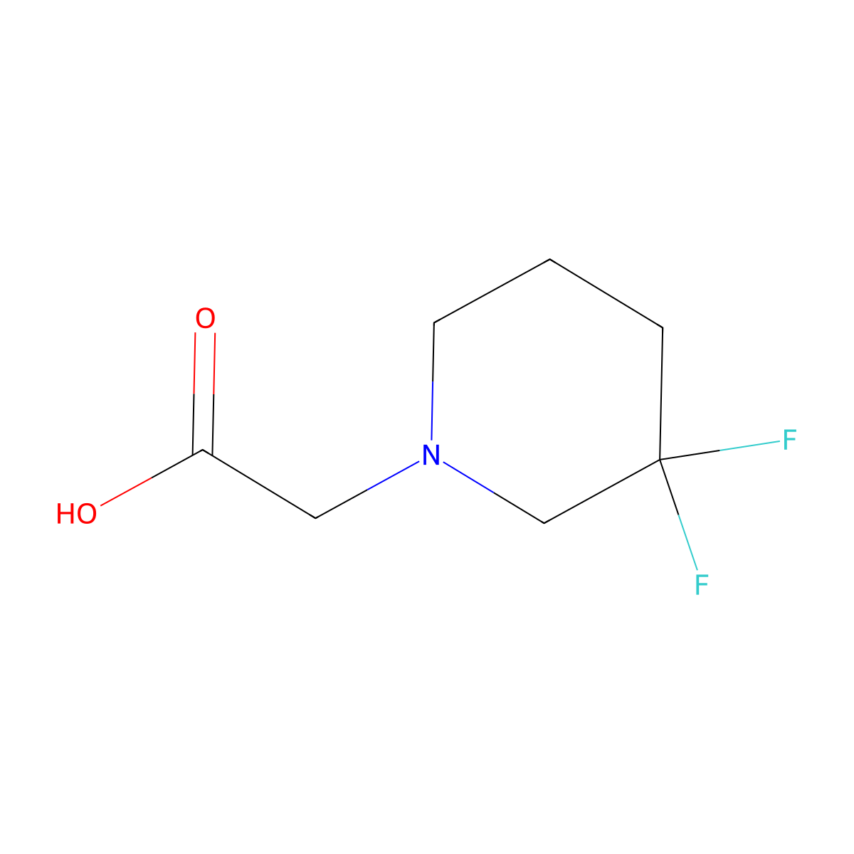 2-(3,3-Difluoropiperidin-1-yl)acetic acid molecular structure, CAS 1240018-55-6