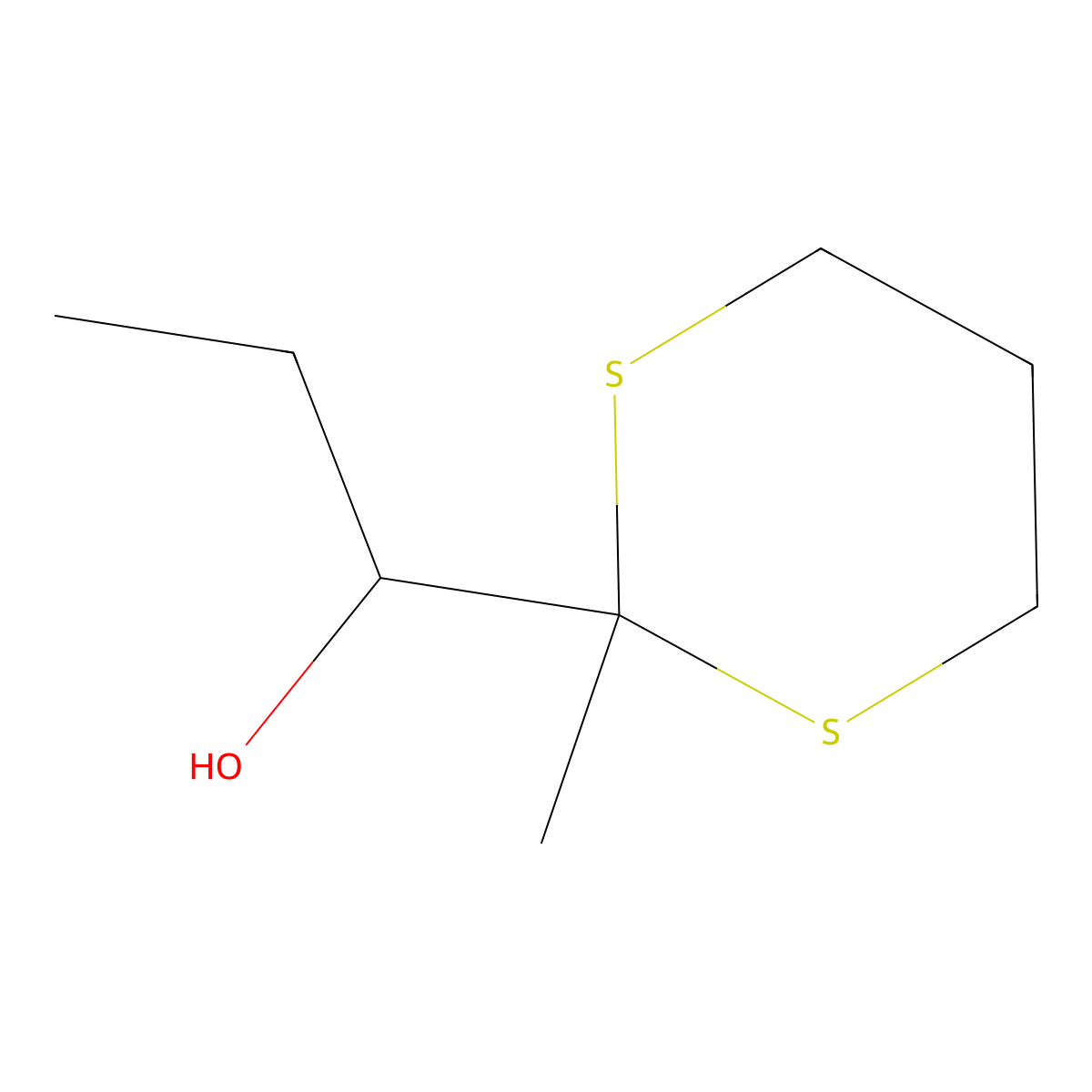 1-(2-Methyl-1,3-dithian-2-yl)propan-1-ol molecular structure, CAS 124004-44-0