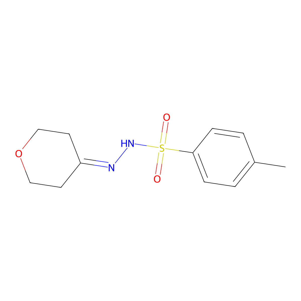 N'-(dihydro-2H-pyran-4(3H)-ylidene)-4-methylbenzenesulfonohydrazide molecular structure, CAS 1240042-12-9
