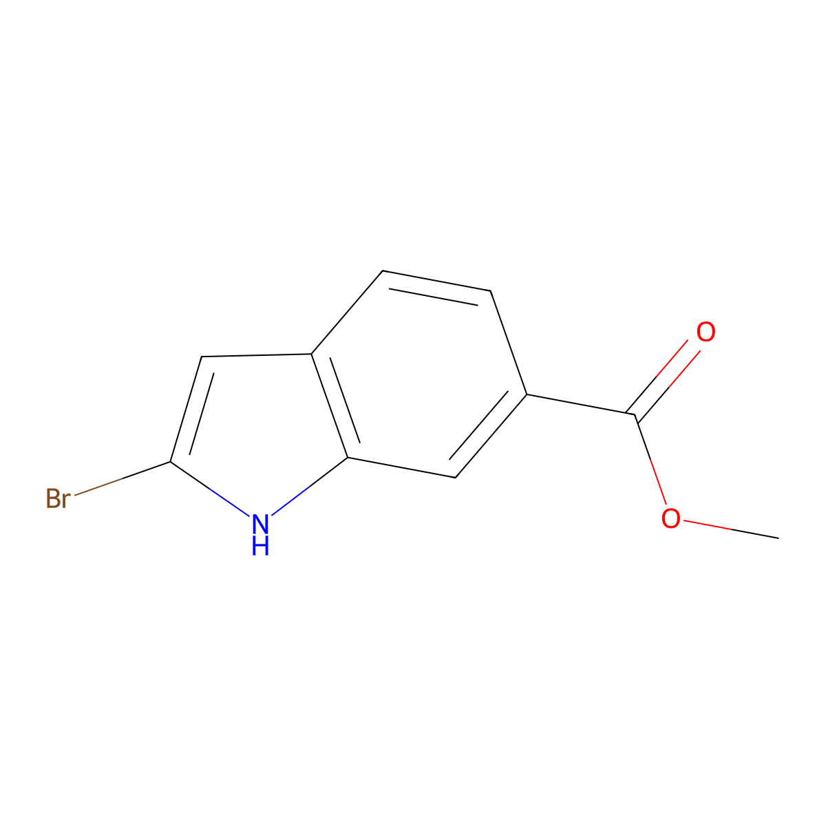 methyl 2-bromo-1H-indole-6-carboxylate molecular structure, CAS 1240045-34-4