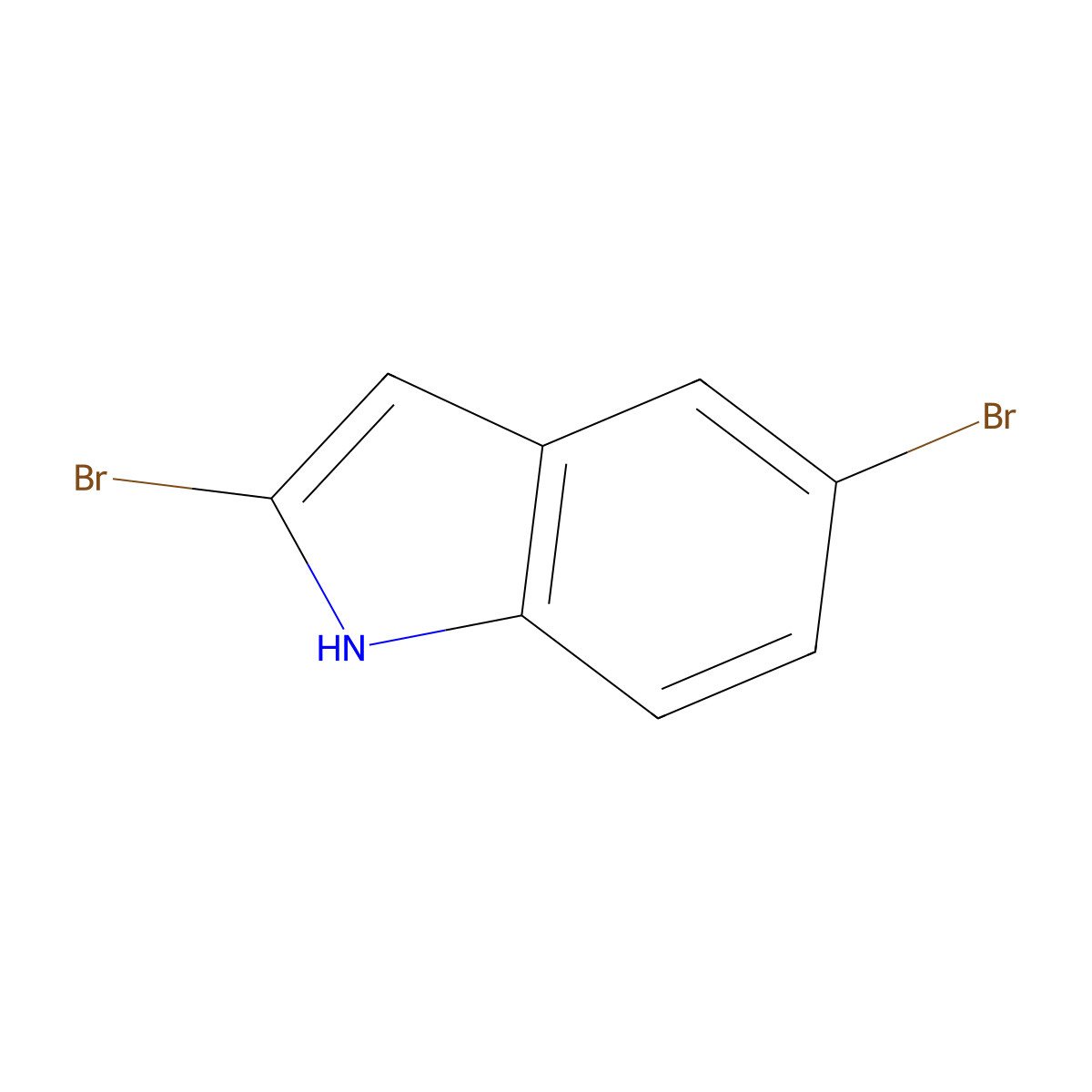 2,5-Dibromo-1H-indole molecular structure, CAS 1240045-42-4