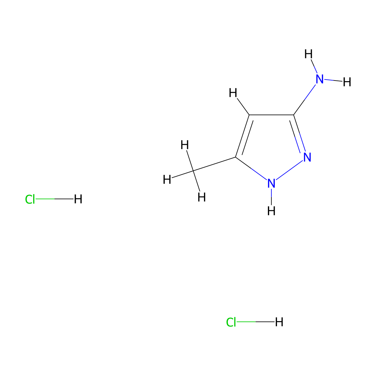 5-Methyl-1H-pyrazol-3-amine dihydrochloride molecular structure, CAS 1240047-66-8