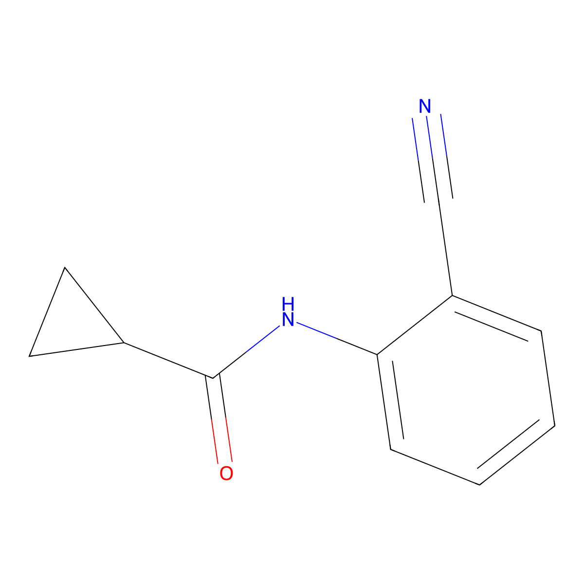 N-(2-cyanophenyl)cyclopropanecarboxamide molecular structure, CAS 124005-87-4