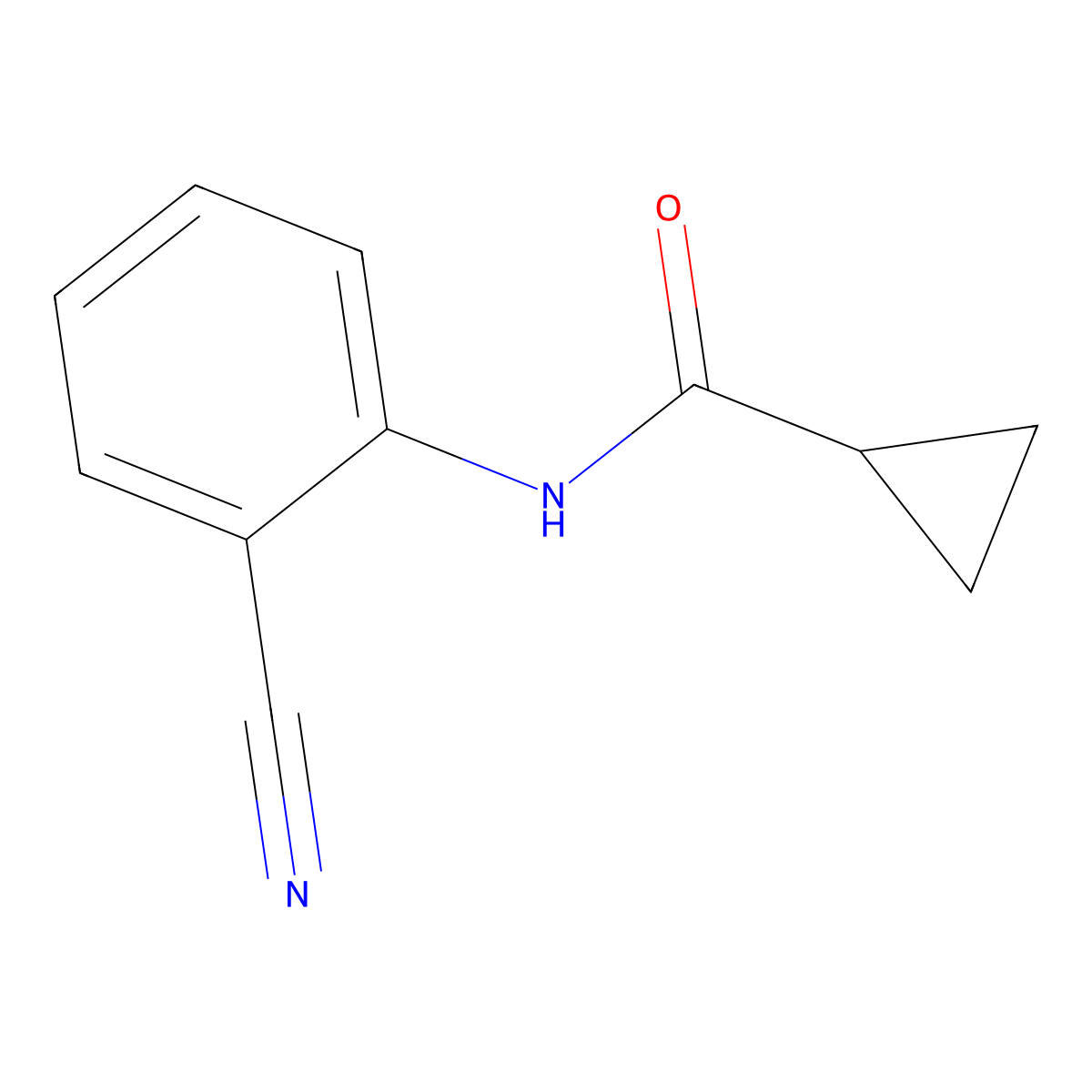 N-(2-cyanophenyl)cyclopropanecarboxamide molecular structure, CAS 124005-87-4
