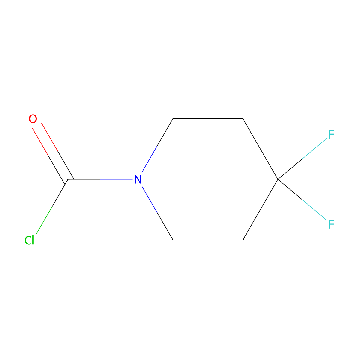4,4-Difluoropiperidine-1-carbonyl chloride molecular structure, CAS 1240057-29-7