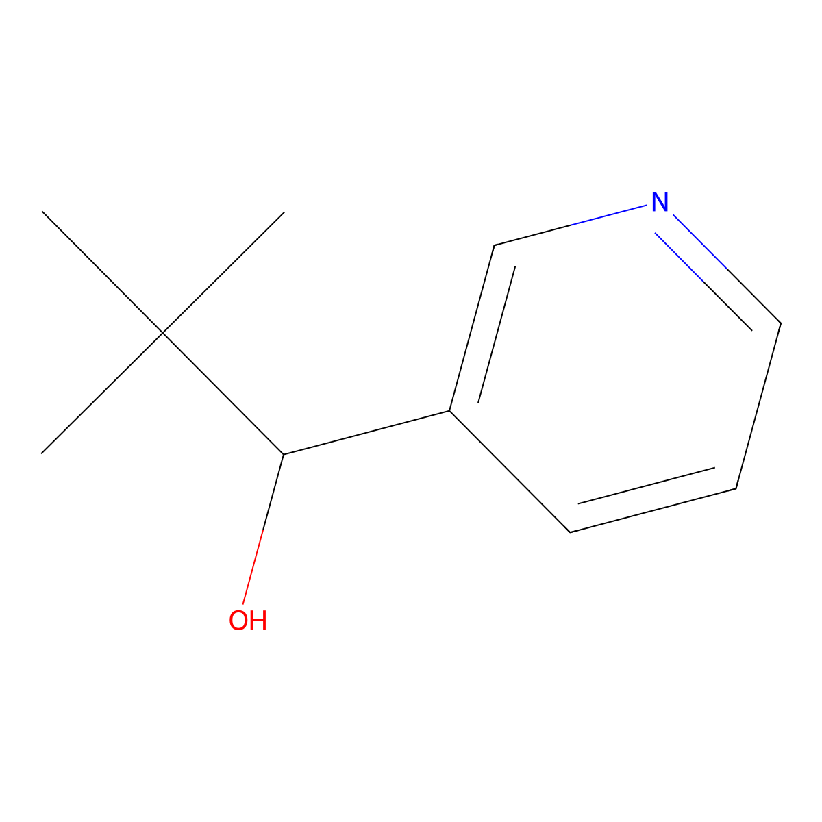 alpha-(1,1-Dimethylethyl)-3-pyridinemethanol molecular structure, CAS 124009-64-9