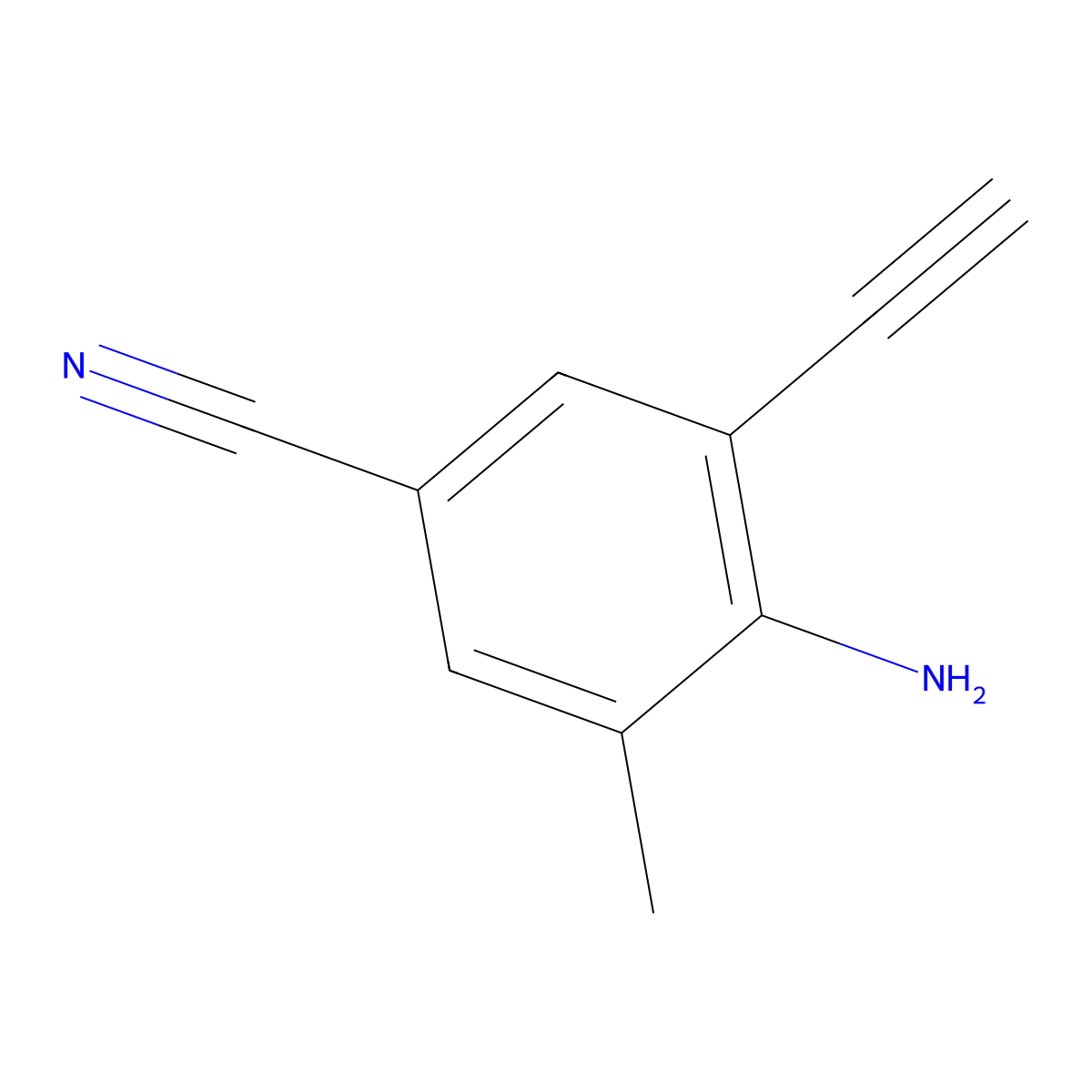 4-Amino-3-ethynyl-5-methylbenzonitrile molecular structure, CAS 1240113-19-2