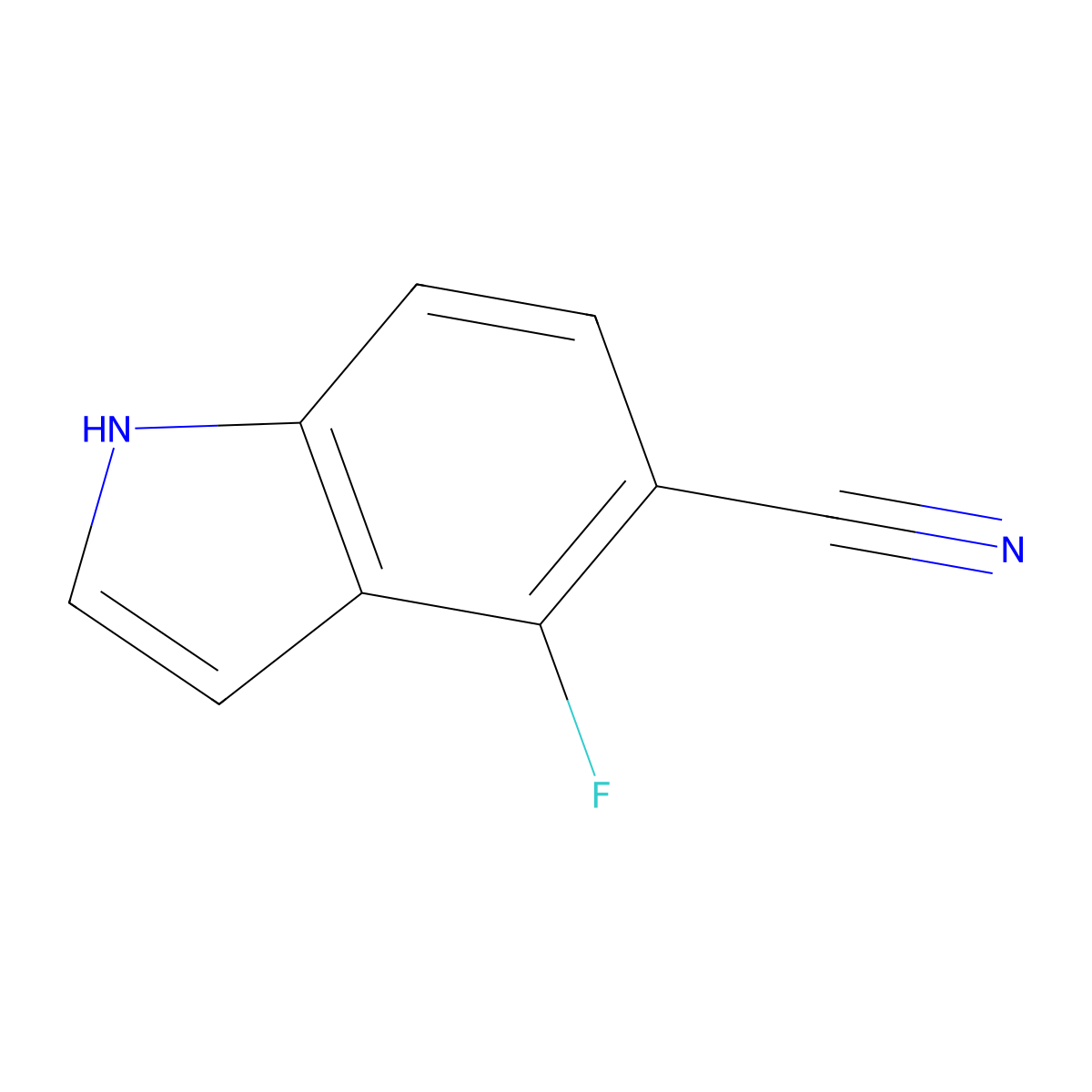 4-fluoro-1H-indole-5-carbonitrile molecular structure, CAS 1240113-42-1