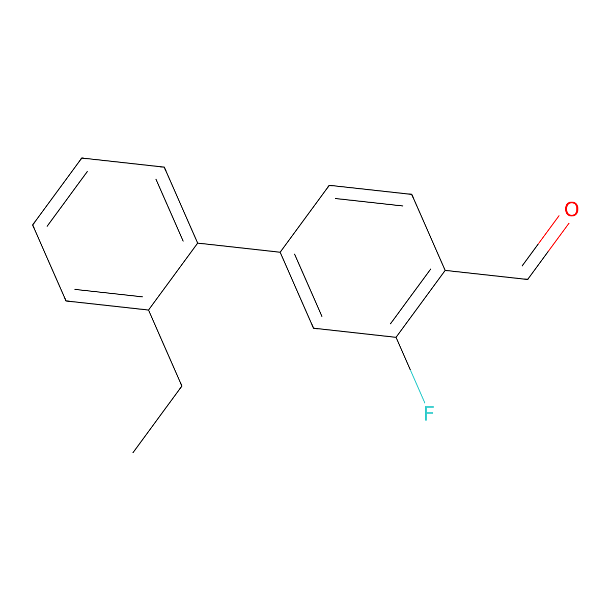 2'-Ethyl-3-fluoro[1,1'-biphenyl]-4-carboxaldehyde molecular structure, CAS 1240132-83-5