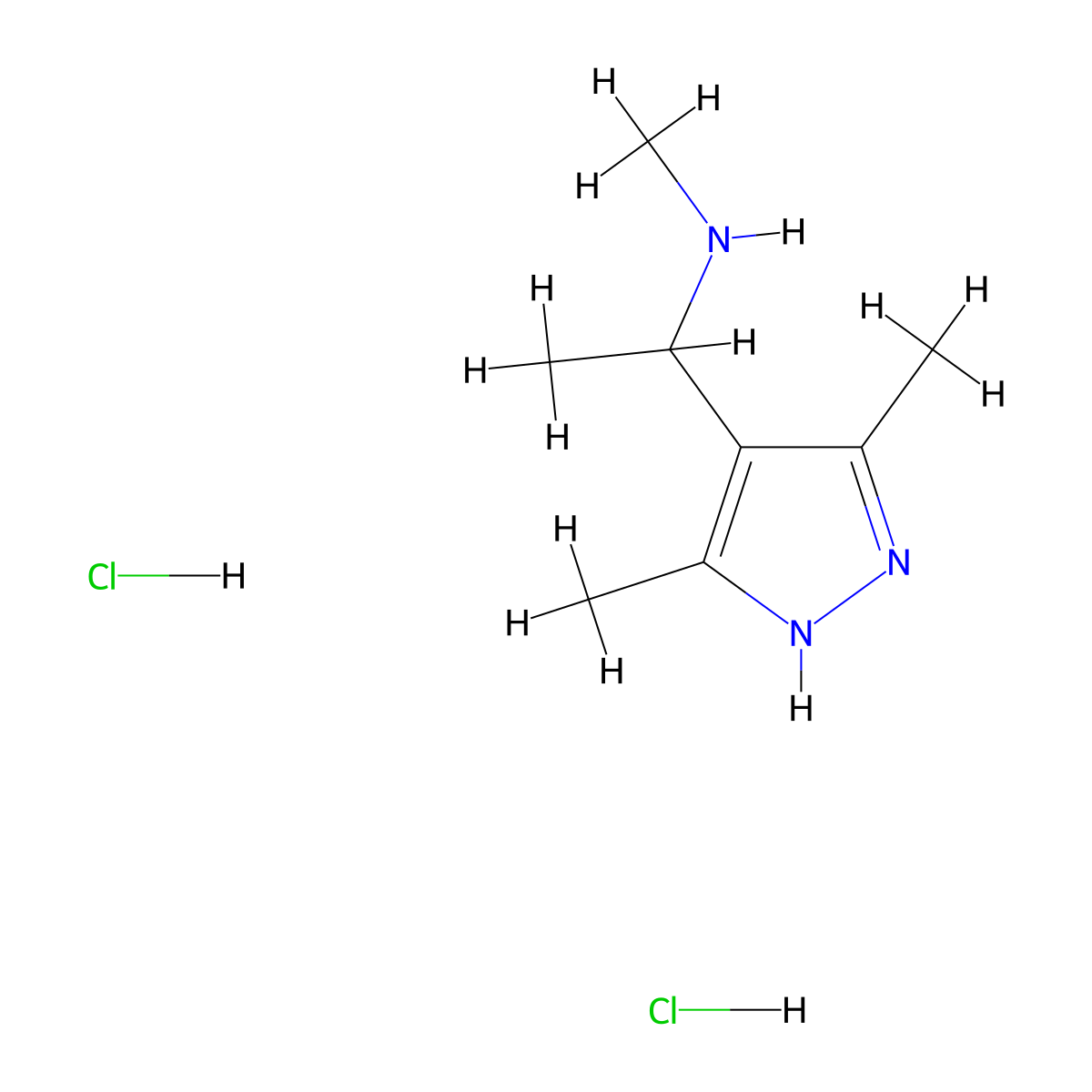 [1-(3,5-Dimethyl-1h-pyrazol-4-yl)ethyl]methylamine dihydrochloride molecular structure, CAS 1240134-33-1