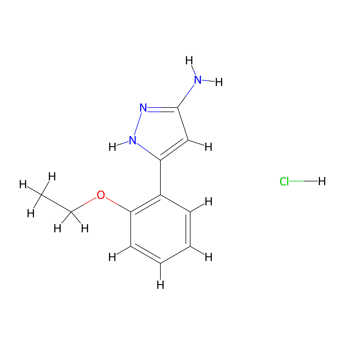 3-(2-Ethoxyphenyl)-1H-pyrazol-5-amine hydrochloride molecular structure, CAS 1240134-93-3