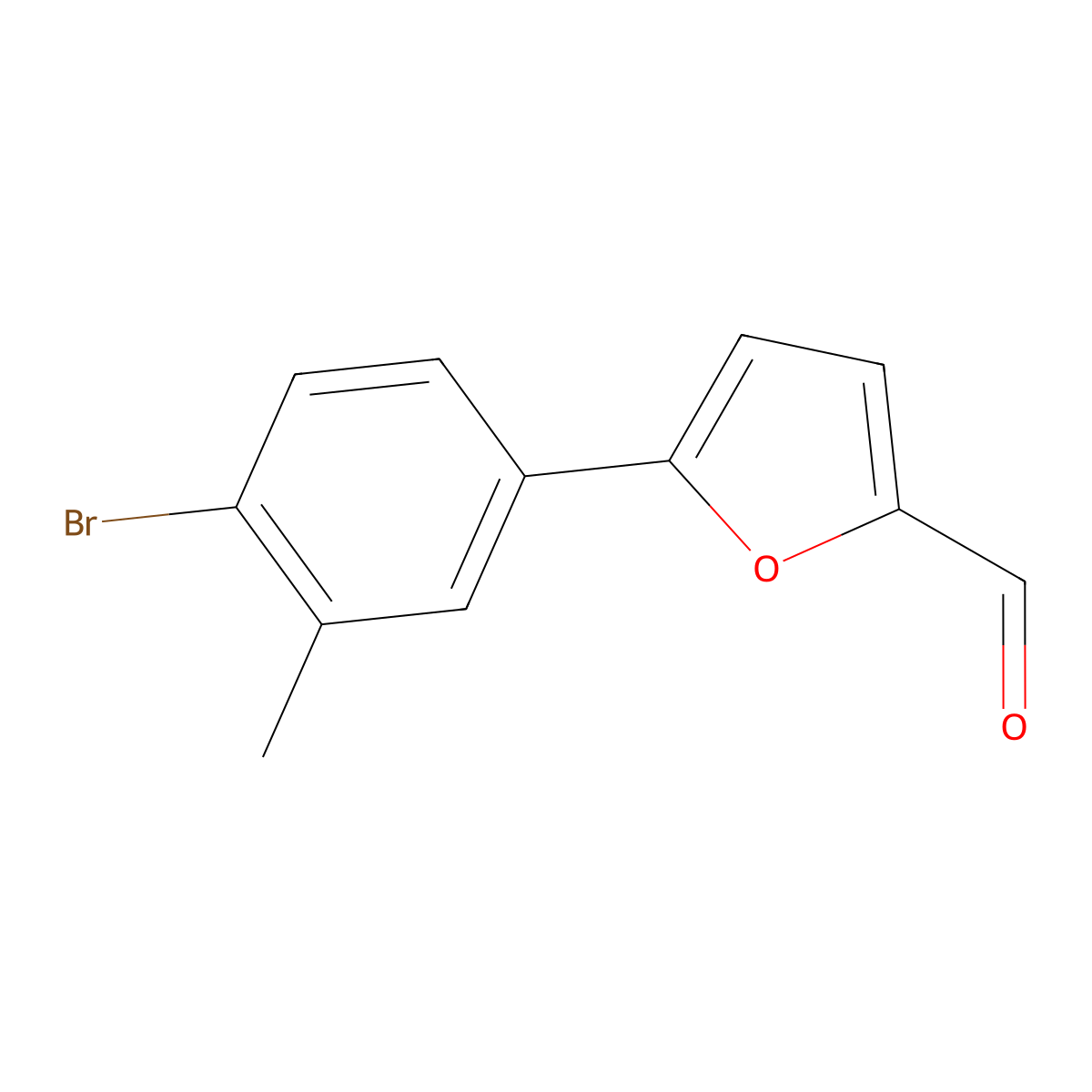 5-(4-Bromo-3-methylphenyl)furan-2-carbaldehyde molecular structure, CAS 124014-05-7