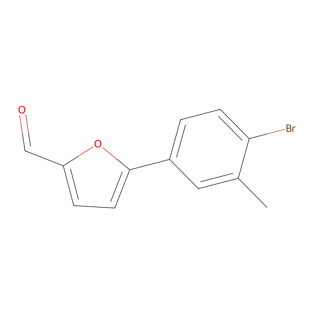 5-(4-Bromo-3-methylphenyl)furan-2-carbaldehyde molecular structure, CAS 124014-05-7