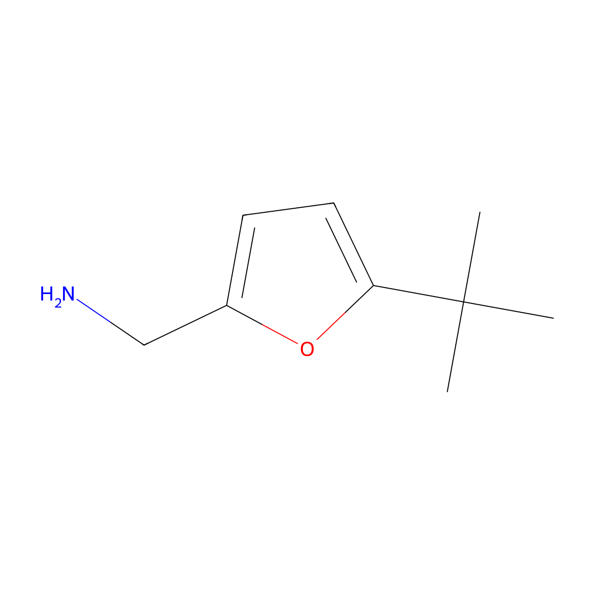 (5-Tert-butylfuran-2-yl)methanamine molecular structure, CAS 1240143-67-2