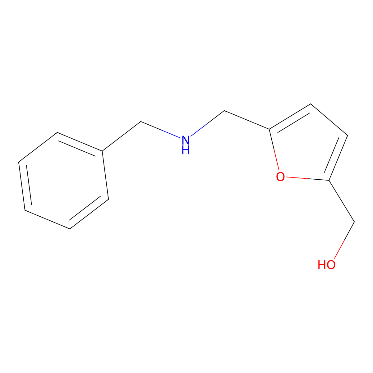 (5-((Benzylamino)methyl)furan-2-yl)methanol molecular structure, CAS 1240163-58-9