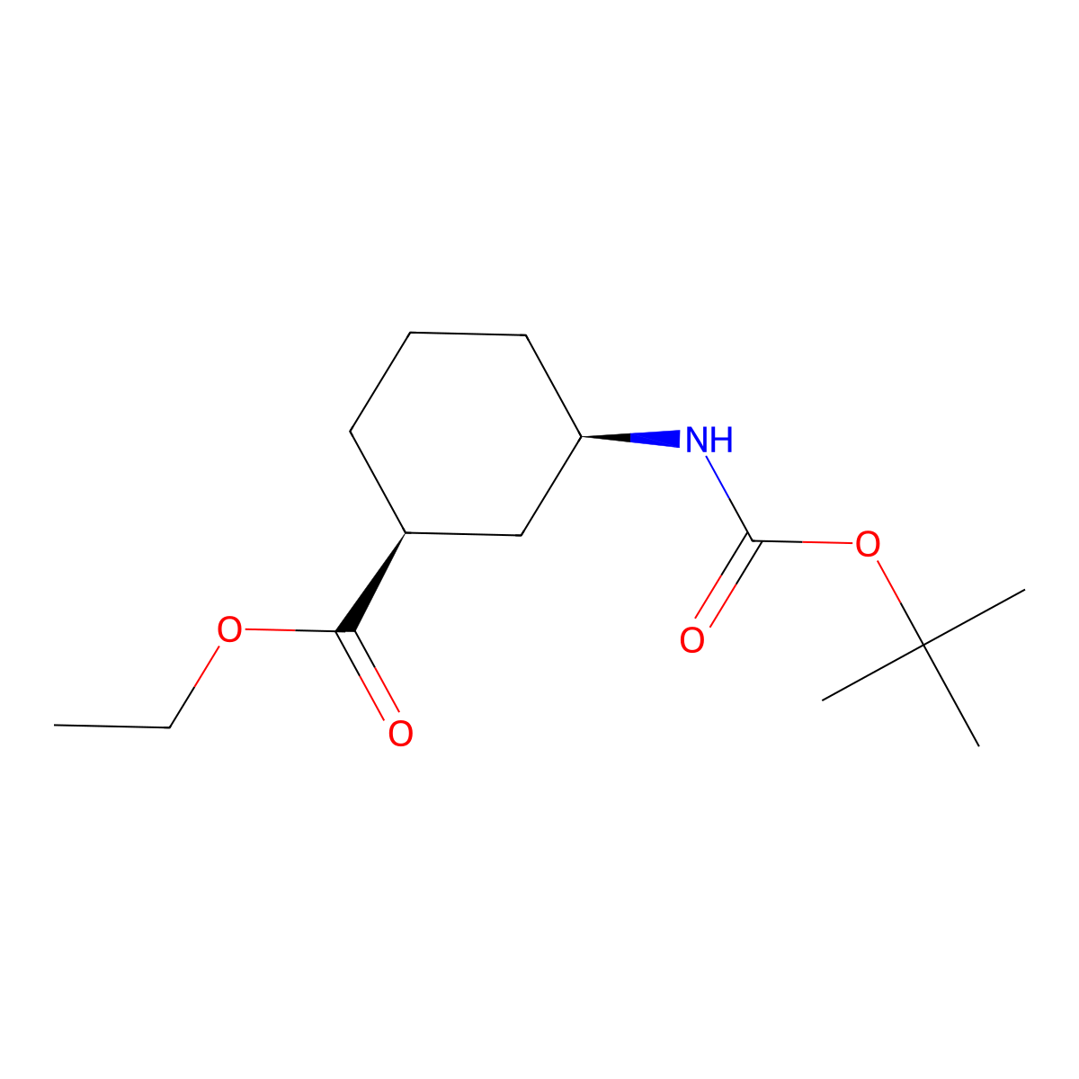 Ethyl (1S,3R)-3-(Boc-amino)cyclohexanecarboxylate molecular structure, CAS 1240164-15-1