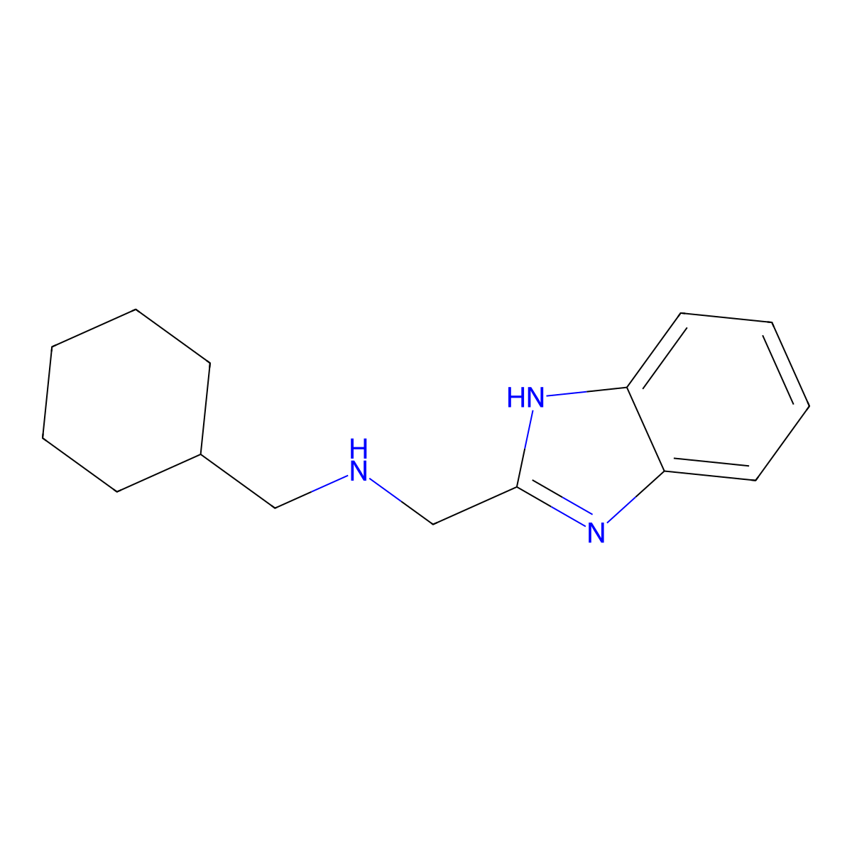 1H-benzimidazol-2-yl-N-(cyclohexylmethyl)methanamine molecular structure, CAS 1240164-82-2