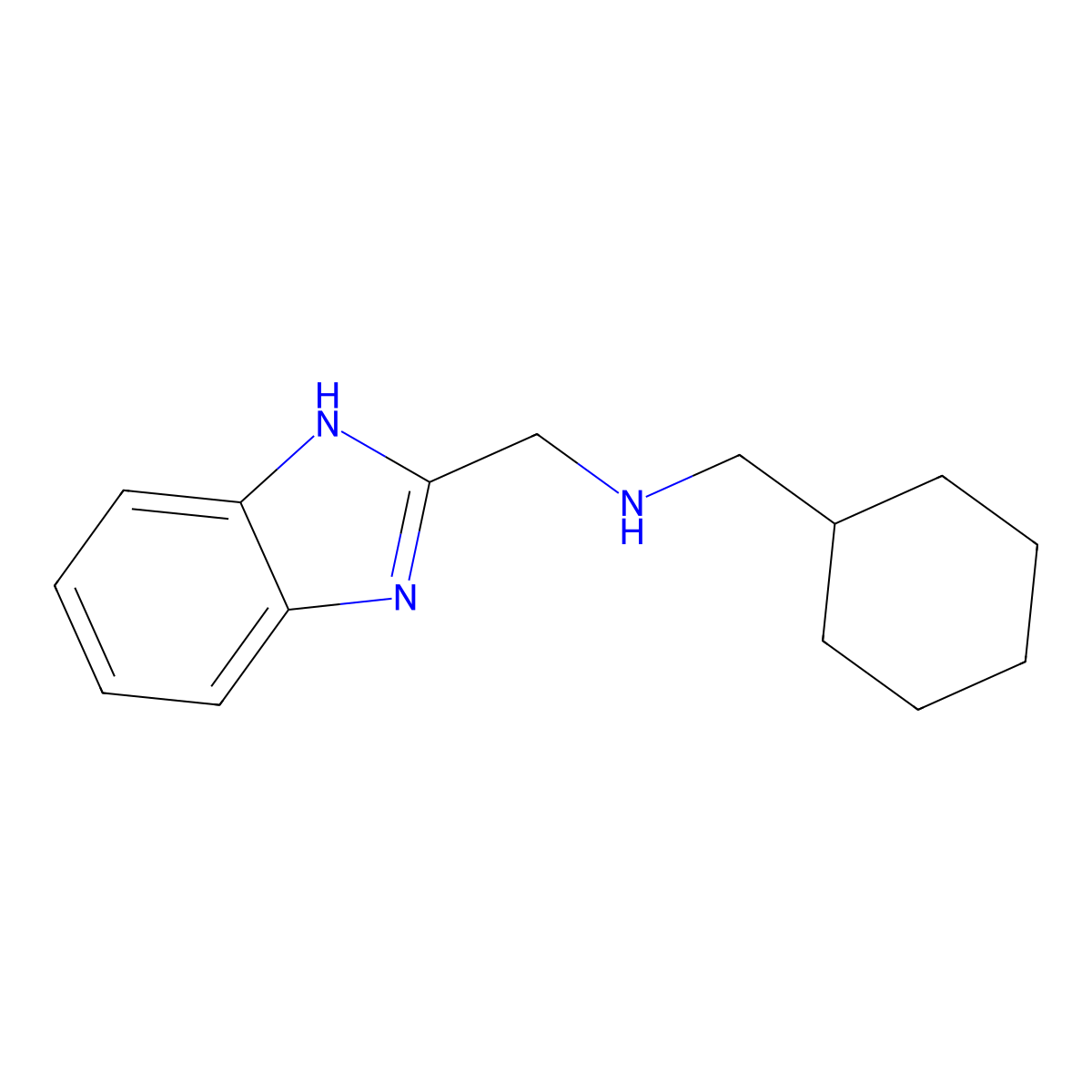1H-benzimidazol-2-yl-N-(cyclohexylmethyl)methanamine molecular structure, CAS 1240164-82-2