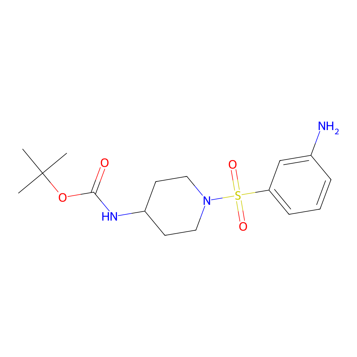 Tert-butyl [1-[(3-aminophenyl)sulfonyl]piperidin-4-YL]carbamate molecular structure, CAS 1240181-41-2