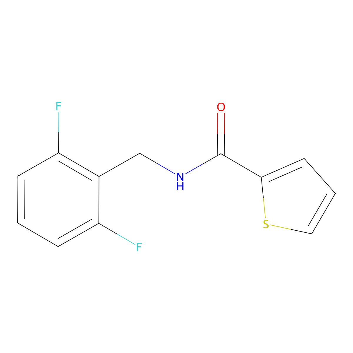N-[(2,6-Difluorophenyl)methyl]thiophene-2-carboxamide molecular structure, CAS 1240187-80-7