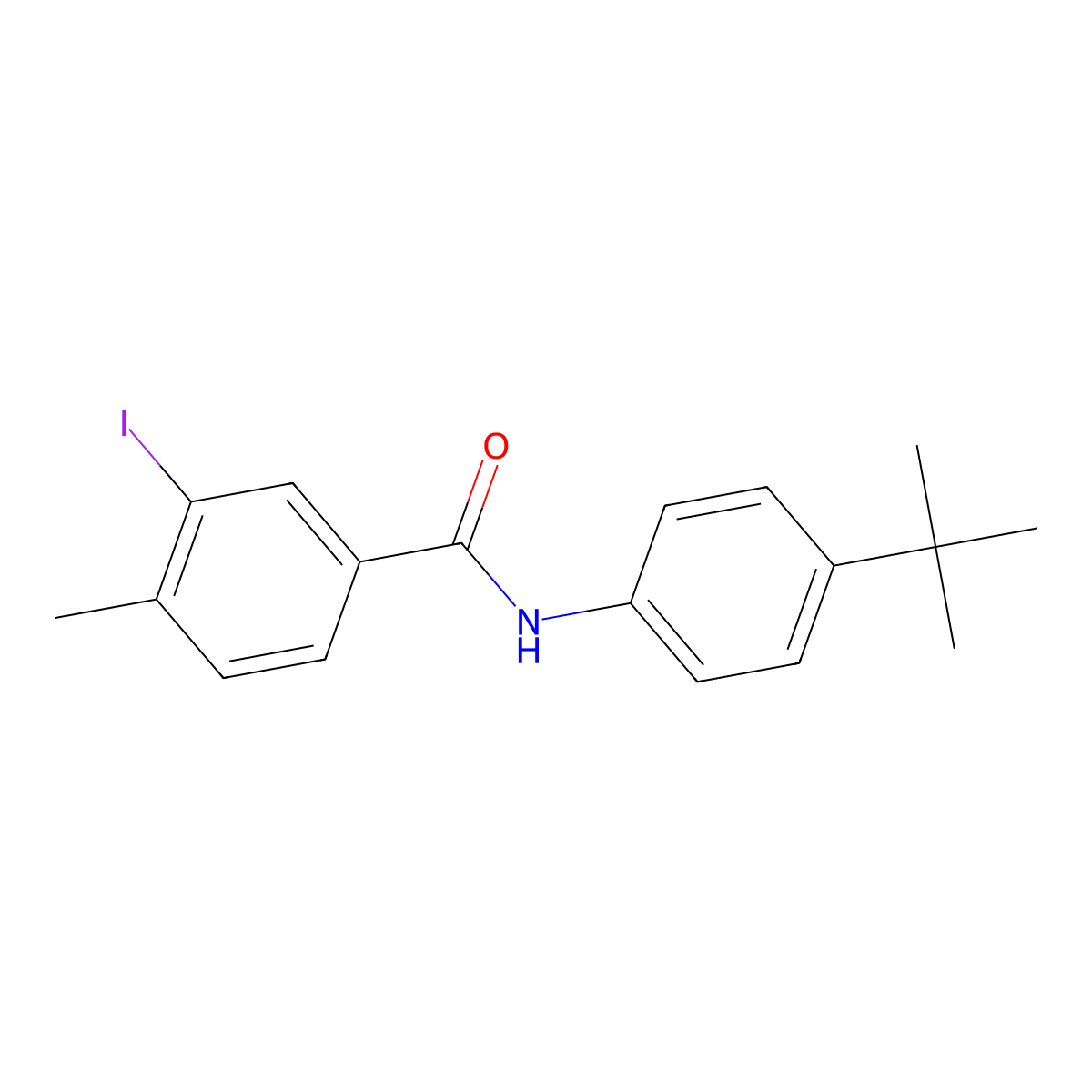 N-(4-tert-butylphenyl)-3-iodo-4-methylbenzamide molecular structure, CAS 1240200-53-6
