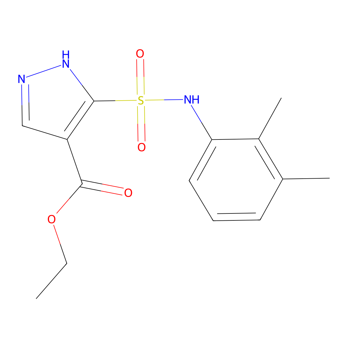 ethyl 5-[(2,3-dimethylphenyl)sulfamoyl]-1H-pyrazole-4-carboxylate molecular structure, CAS 1240217-66-6