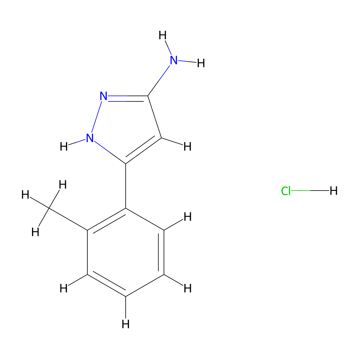 5-o-Tolyl-2H-pyrazol-3-ylamine hydrochloride molecular structure, CAS 1240217-89-3