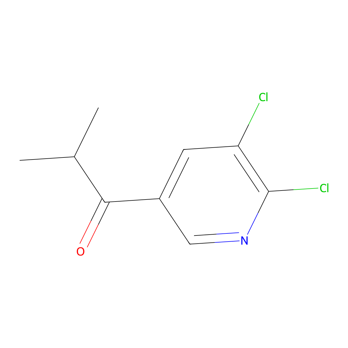 1-(5,6-Dichloro-3-pyridinyl)-2-methyl-1-propanone molecular structure, CAS 1240248-34-3
