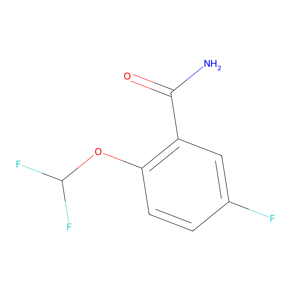2-(Difluoromethoxy)-5-fluorobenzamide molecular structure, CAS 1240256-77-2