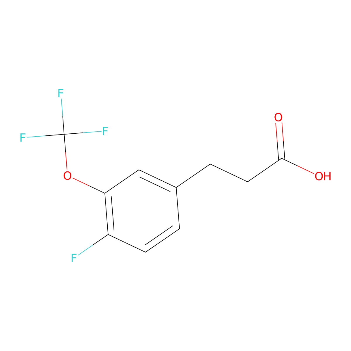 3-(4-Fluoro-3-(trifluoromethoxy)phenyl)propanoic acid molecular structure, CAS 1240256-80-7