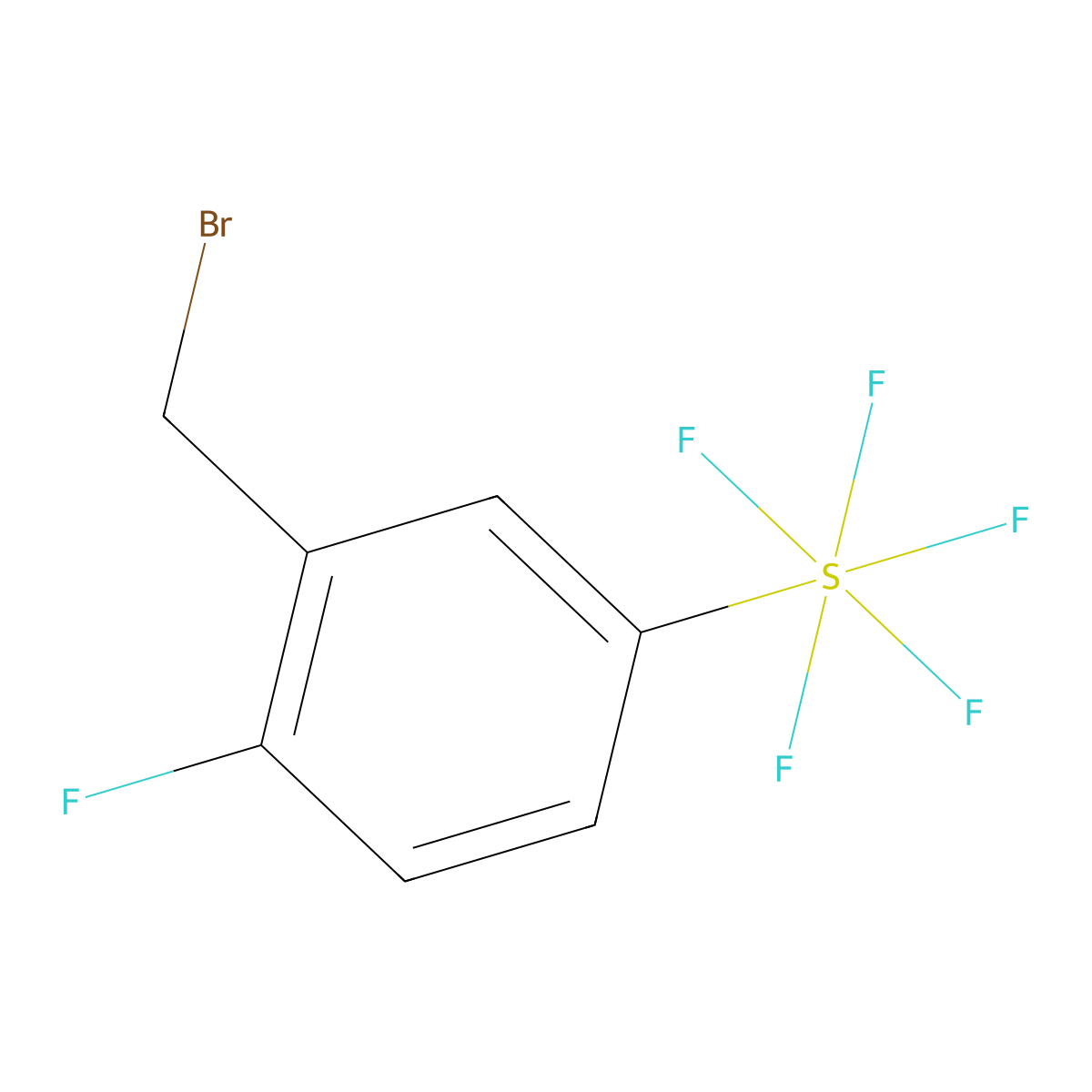 2-Fluoro-5-(pentafluorosulfur)benzyl bromide molecular structure, CAS 1240256-82-9