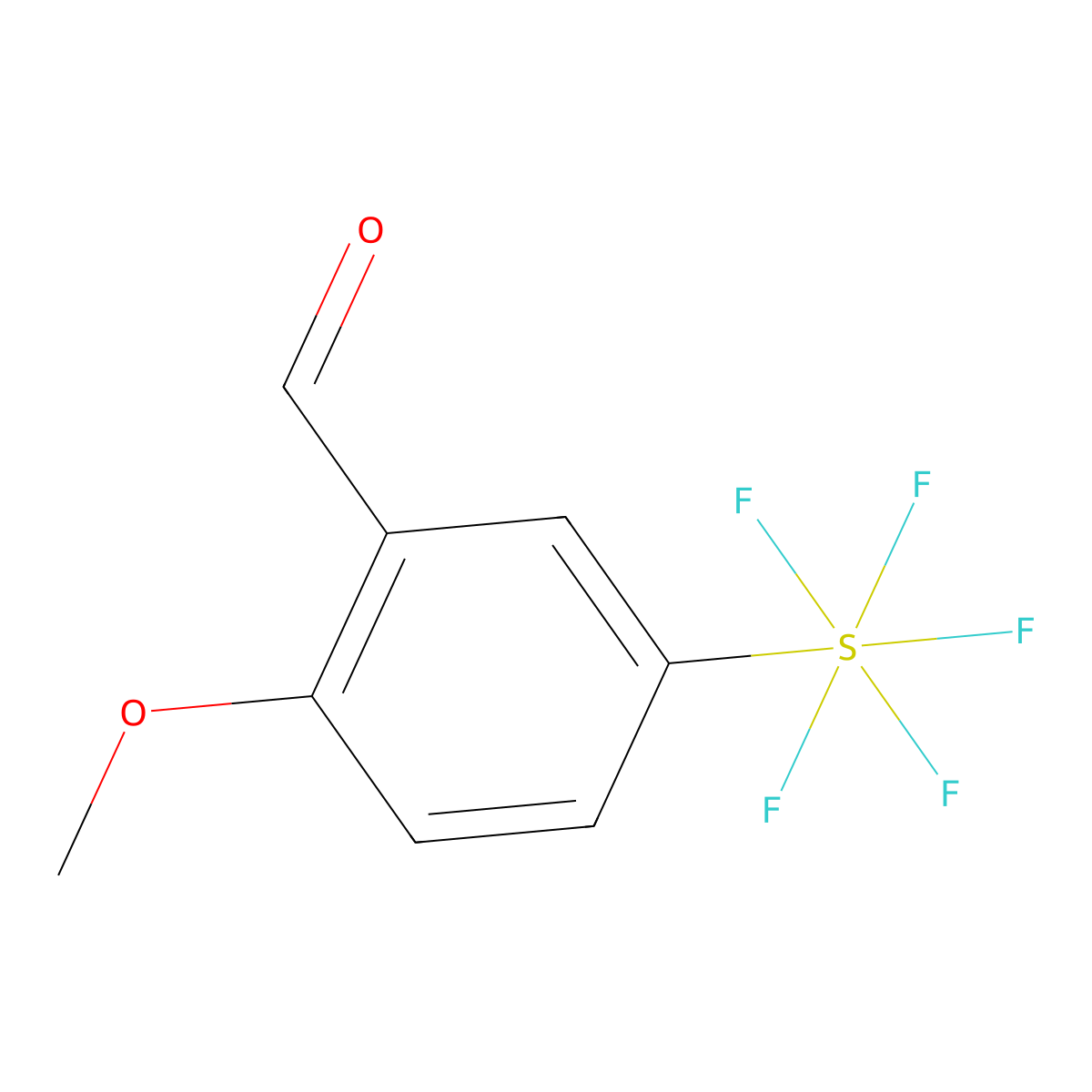2-Methoxy-5-(pentafluorosulfur)benzaldehyde molecular structure, CAS 1240256-83-0
