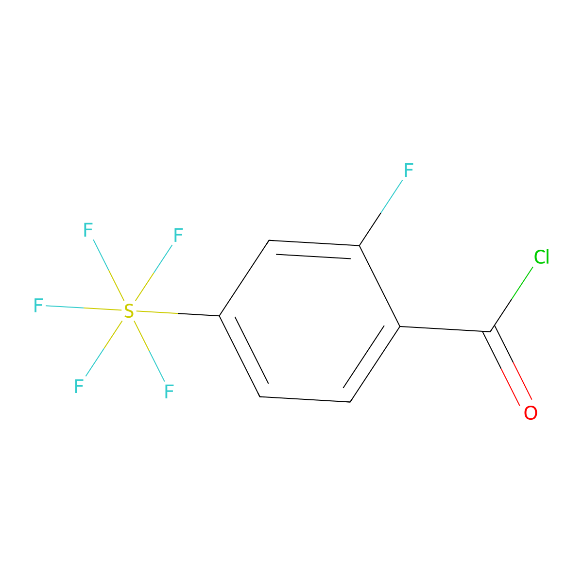 2-Fluoro-4-(pentafluorosulfur)benzoyl chloride molecular structure, CAS 1240256-85-2