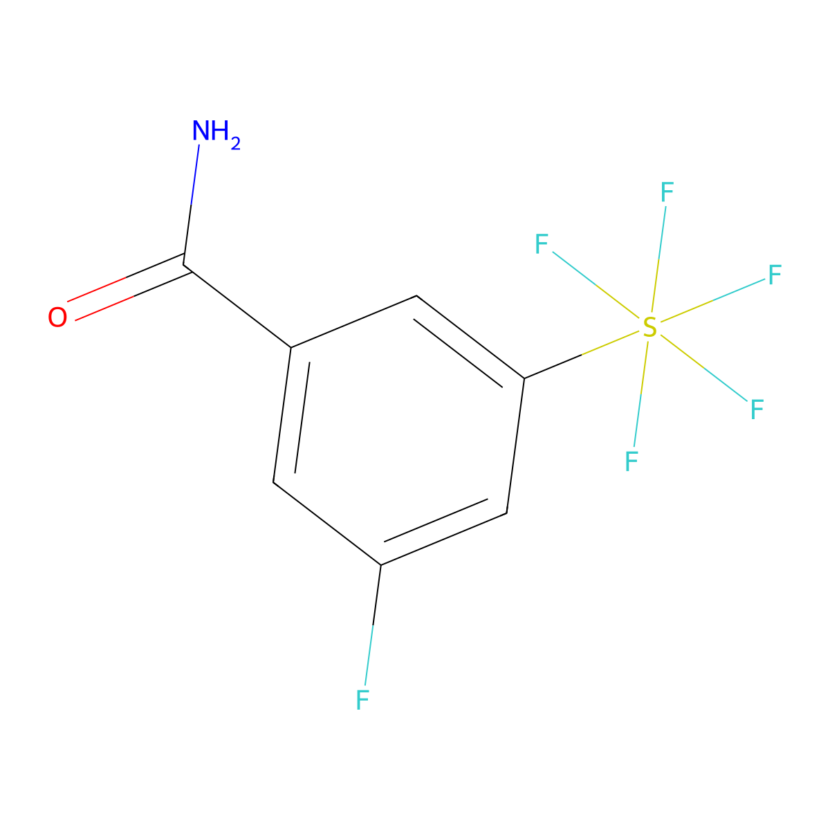 3-Fluoro-5-(pentafluorosulfur)benzamide molecular structure, CAS 1240256-88-5