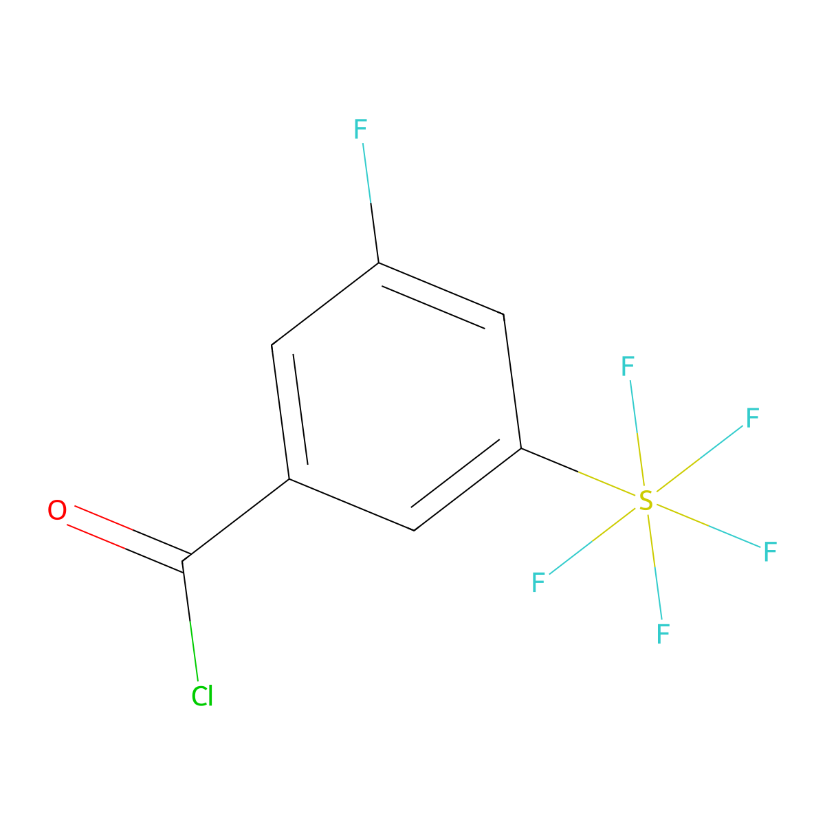 3-Fluoro-5-(pentafluorosulfur)benzoyl chloride molecular structure, CAS 1240256-92-1